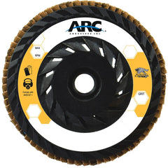 Flap Disc:  4-1/2" Dia, 5/8-11" Hole, 80 Grit, Ceramic Alumina, Type 29