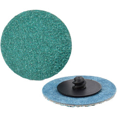 Quick-Change Disc: Type R, 2" Dia, 40 Grit, Zirconia Alumina, Coated