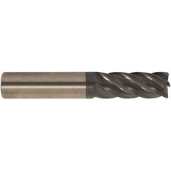 Corner Radius End Mill: 1-1/4" Dia, 2-5/8" LOC, 38 deg Helix, Corner Radius End, Centercutting Series HS