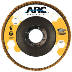 Flap Disc:  7" Dia, 5/8-11" Hole, 120 Grit, Ceramic Alumina, Type 27