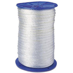 Rope; Rope Construction: Solid Braid; Material: Nylon; Work Load Limit: 400 lb; Rope Diameter (Fractional Inch): 1/2; Color: White