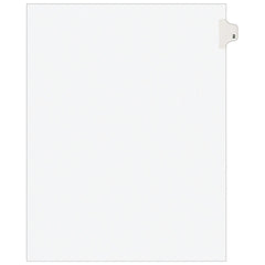11 x 8 1/2" 2" Label, 25 Tabs, Unpunched, Preprinted Tab Dividers