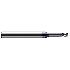 Corner Radius End Mill: 1/32" Dia, 0.046" LOC, 0.0100" Radius, 4 Flute, Solid Carbide