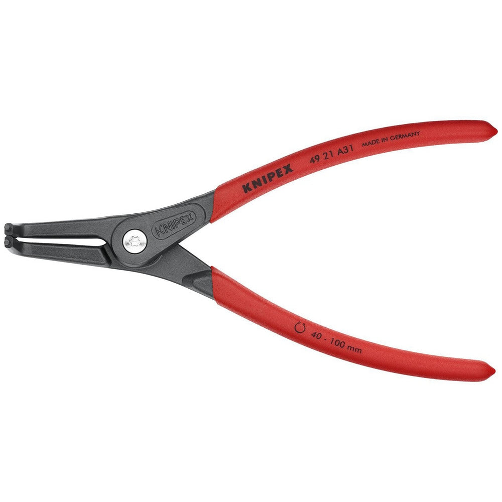 Retaining Ring Pliers; Type: Precision External Snap Ring Pliers; Tip Angle: 90; Ring Diameter Range (Inch): 1-37/64 to 3-15/16; Overall Length (Inch): 8-1/2