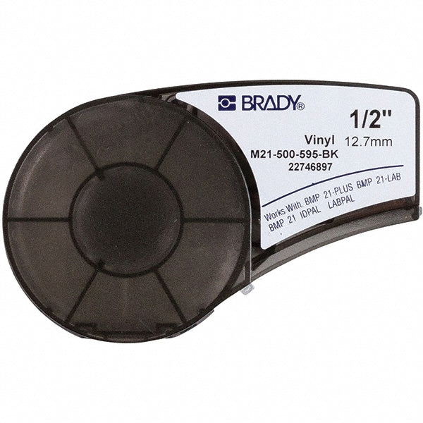 Label Maker Label: White & Black, Vinyl, 1 Roll