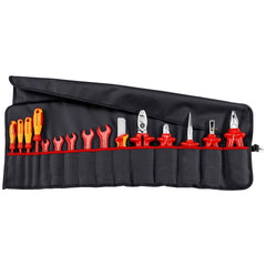 Combination Hand Tool Set: 15 Pc, Insulated Tool Set in a Tool Roll Bag