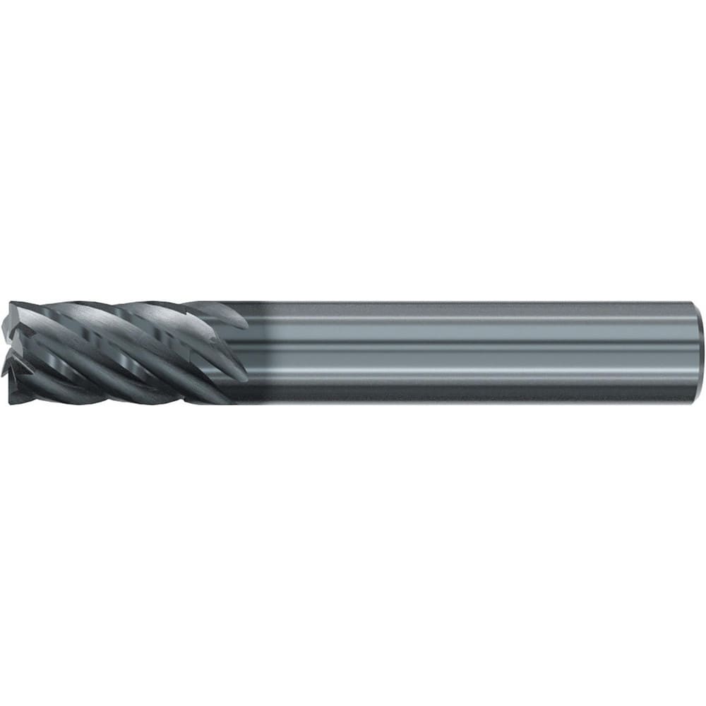 Roughing & Finishing End Mills; Mill Diameter (Fractional Inch): 1/4; Flute Type: Spiral; Number Of Flutes: 6; End Mill Material: Solid Carbide; Length of Cut (Inch): 1/2; Coating/Finish: AlCr