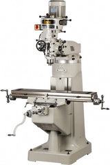 9" x 42" Knee Milling Machine: 3 hp, Step Pulley, 1 Phase