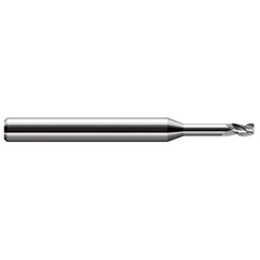 Corner Radius End Mill: 1/16" Dia, 3/32" LOC, 0.50 mm Radius, 4 Flute, Solid Carbide