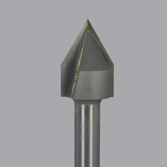 1" Diam, 0.856" LOC, 2 Flute Carbide-Tipped Edge Profile V-Groove Router Bit