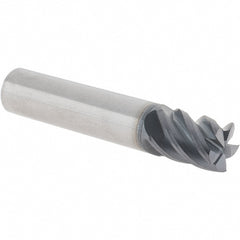 Square End Mill: 3/8" Dia, 1/2" LOC, 5 Flute, Solid Carbide