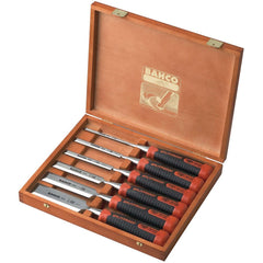 Chisel Sets; Set Type: Wood Chisel Set; Body Material: Steel; Handle Material: Polypropylene, High-Impact Polypropylene; Container Type: Case; Chisel Size: No; Tethered: No; Insulated: No; Tether Style: Not Tether Capable