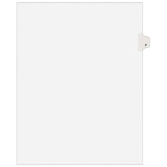 11 x 8 1/2" F Label, 1 Tabs, Unpunched, Preprinted Tab Dividers