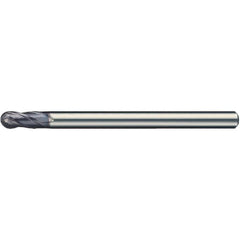 Ball End Mill: 5.00 mm Dia, 12.00 mm LOC, 4 Flute, Solid Carbide