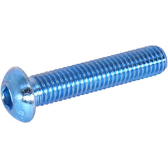 Socket Cap Screw: M5x0.8 10.00 mm Length Under Head, Alloy Steel, Zinc-Blue Trivalent Chromate