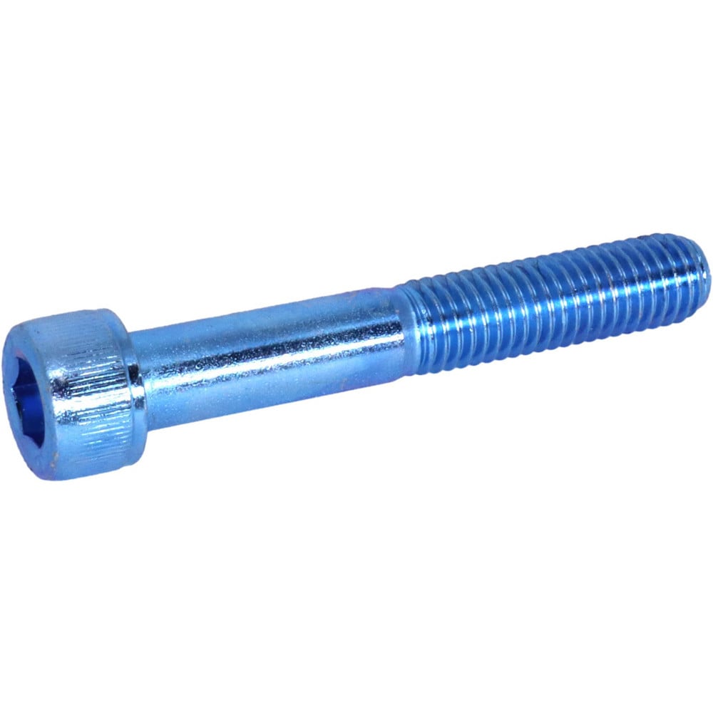 Hex Socket Cap Screw: M6x1 Thread, 50.00 mm Length Under Head, 12.9 Alloy Steel, Zinc-Blue Trivalent Chromate Finish