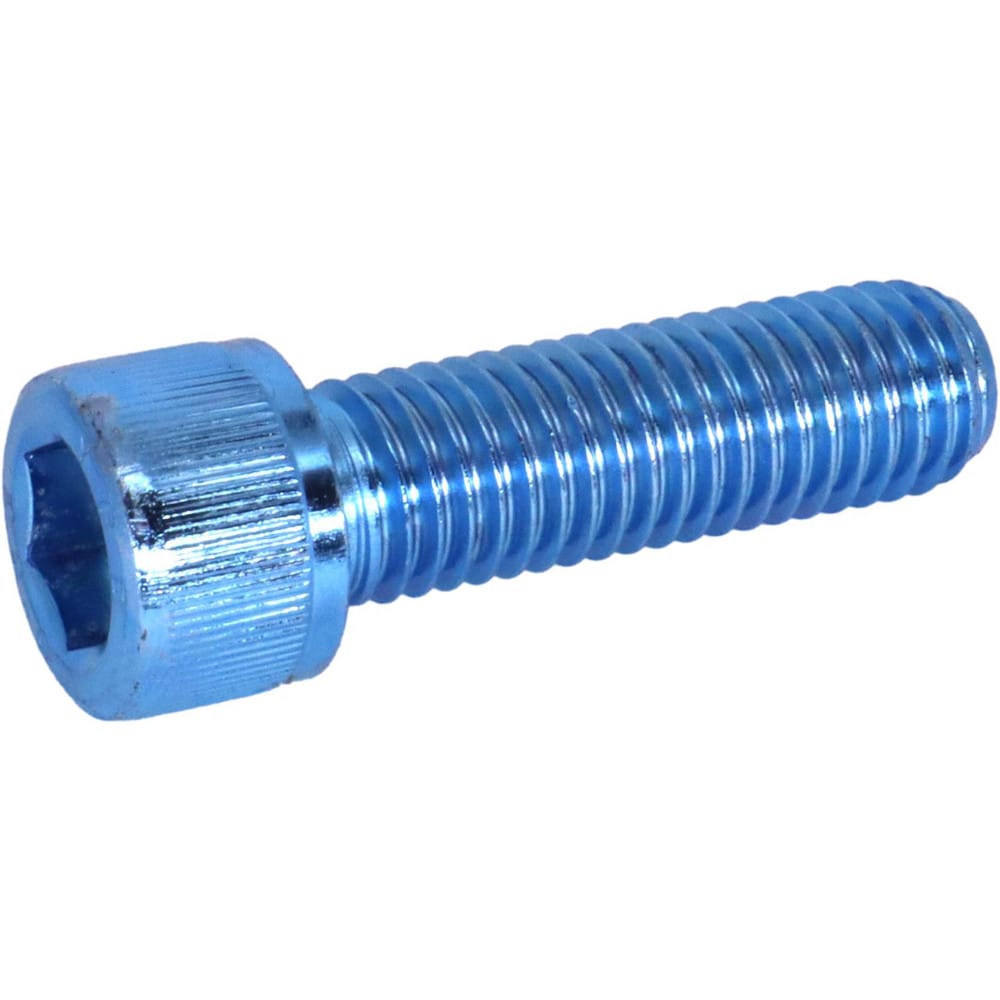 Hex Socket Cap Screw: M20x2.5 Thread, 40.00 mm Length Under Head, 12.9 Alloy Steel, Zinc-Blue Trivalent Chromate Finish