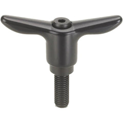 Adjustable Clamping Handle: T-Handle, M12x1.75 Thread, Fiberglass-Reinforced Plastic Handle, 19.00 mm Hub Dia, Black