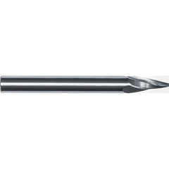 Tapered End Mill: 1 deg Angle per Side, 1/4" Small Dia, 1-1/4" LOC, 3 Flute, Tapered End