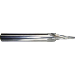 Tapered End Mill: 7 deg Angle per Side, 1/16" Small Dia, 1/2" LOC, 3 Flute, Tapered End