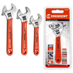 Adjustable Wrench Set: 4 Pc, Inch & Metric