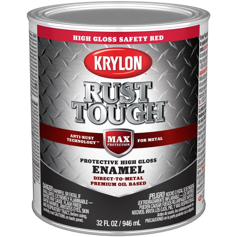 Brush-On & Anti-Rust  Paint: 1 qt, Safety Red, Gloss Finish