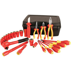 Combination Hand Tool Set: 24 Pc, Insulated Socket Set 1/2' Drive