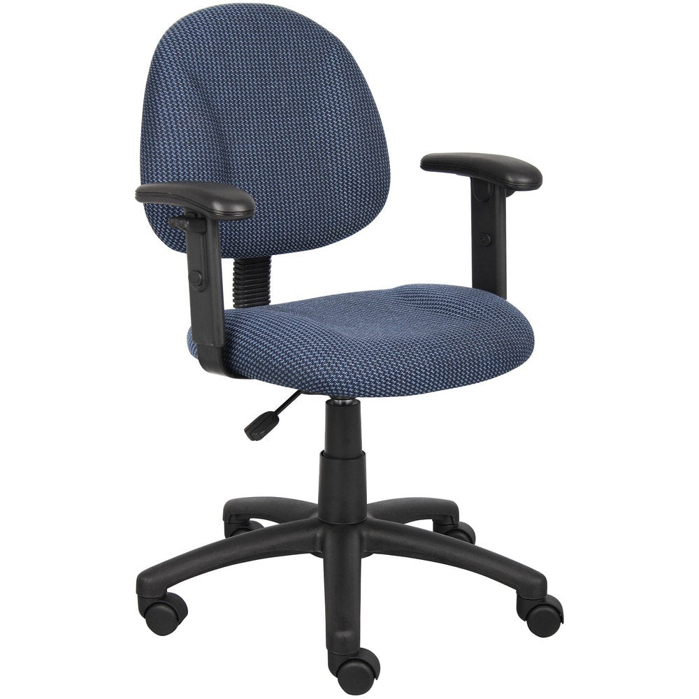 Task Chair:  Tweed,  Adjustable Height,  Blue