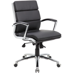 Task Chair:  Vinyl,  Adjustable Height,  Black