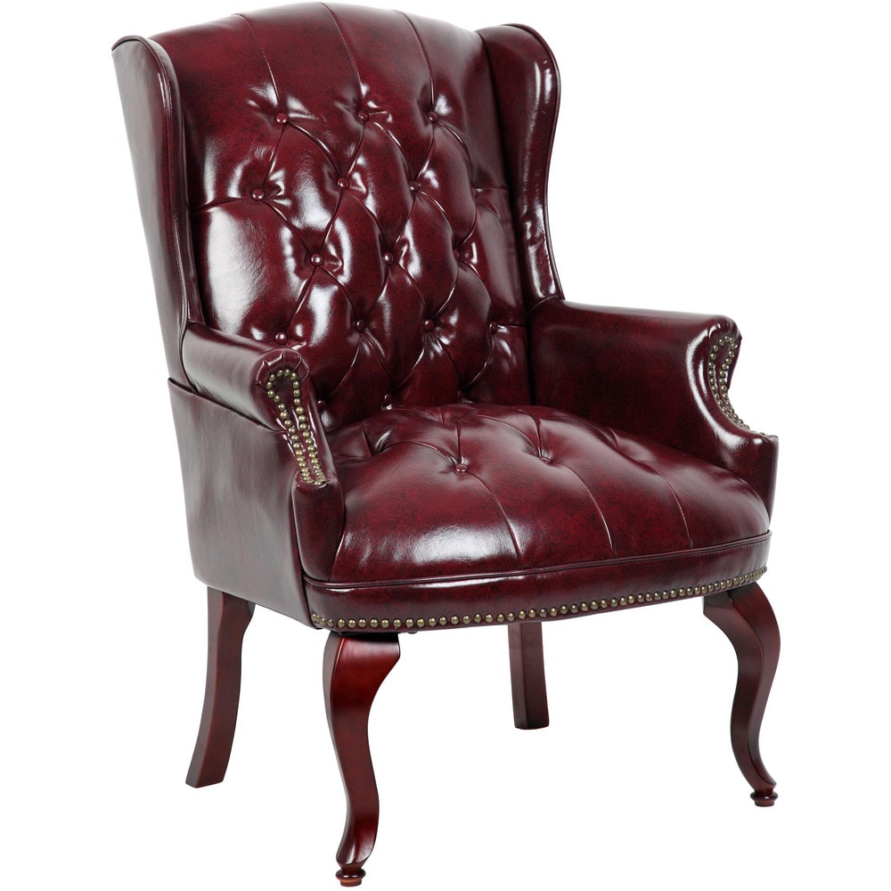 Task Chair:  Vinyl,  Adjustable Height,  Oxblood