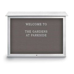 Enclosed Letter Board: 52" Wide, 40" High, Recycled Plastics, White