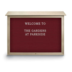 Enclosed Letter Board: 52" Wide, 40" High, Recycled Plastics, Sand