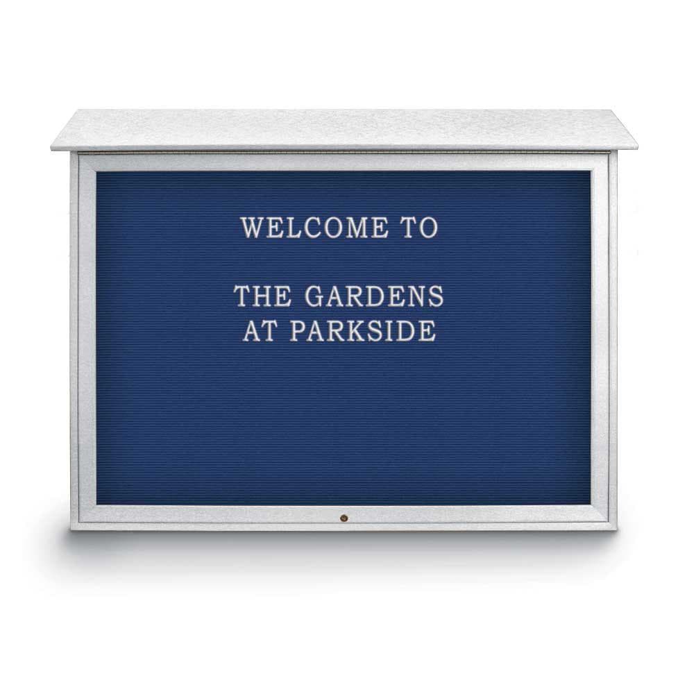 Enclosed Letter Board: 52" Wide, 40" High, Recycled Plastics, White