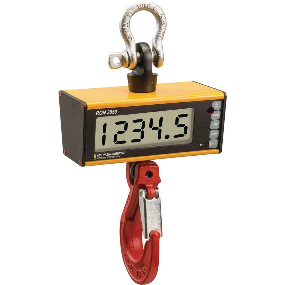 Crane Scales & Hanging Scales; Type: Crane Scale w/2" Display; Capacity (Lb.): 3200.00; Capacity (kg): 1451.4956; Display Type: 6 Digit LCD, 5 Digit LCD; Scale Type: Crane Scale