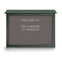 Enclosed Letter Board: 45" Wide, 30" High, Recycled Plastics, Woodland Green