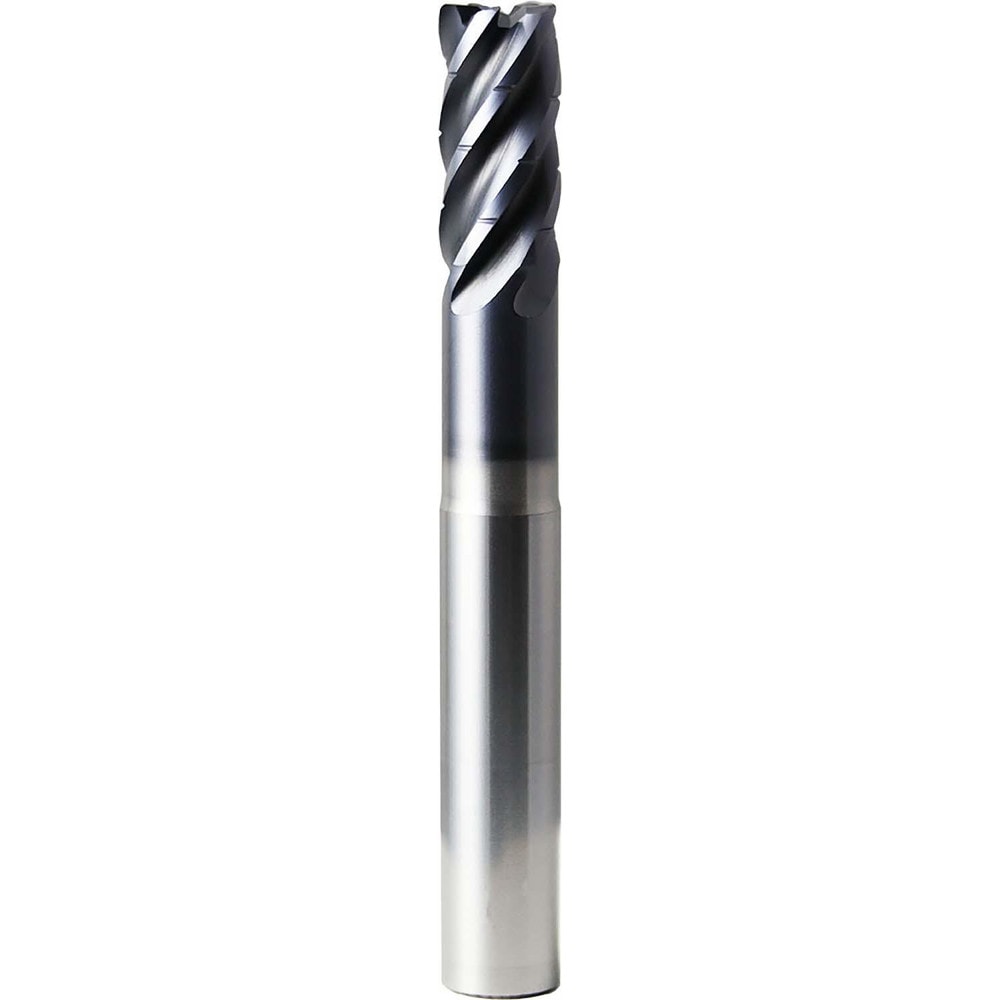 Corner Radius End Mill: 3/4" Dia, 1-1/2" LOC, 0.2500" Radius, 5 Flute, Solid Carbide