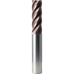 Corner Radius End Mill: 1" Dia, 3" LOC, 0.0900" Radius, 5 Flute, Solid Carbide