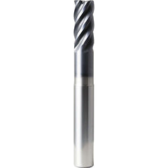Corner Radius End Mill: 1" Dia, 2" LOC, 0.2500" Radius, 5 Flute, Solid Carbide