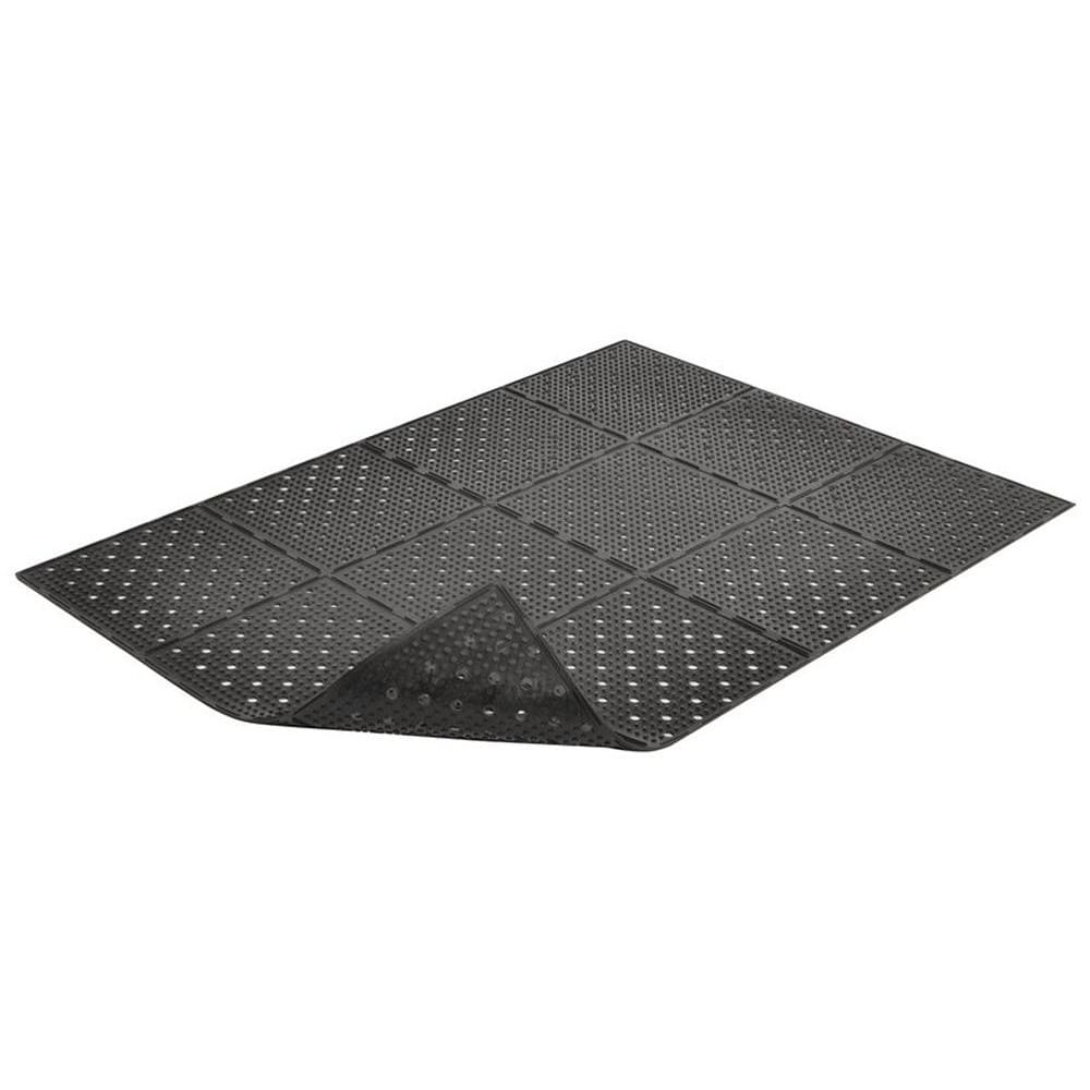 Anti-Fatigue Mat:  3/8" Thick,  Natural Rubber,  Beveled Edge,  Medium Duty