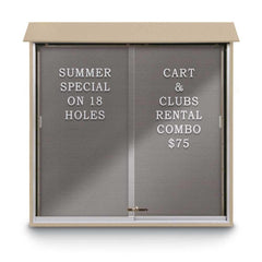 Enclosed Letter Board: 48" Wide, 48" High, Recycled Plastics, Cedar