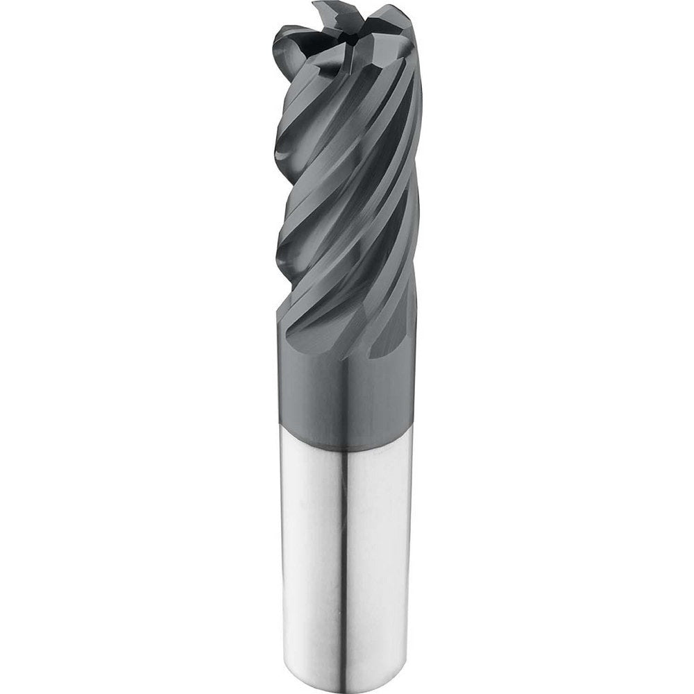 Corner Radius End Mill: 1" Dia, 3" LOC, 0.1900" Radius, 5 Flute, Solid Carbide