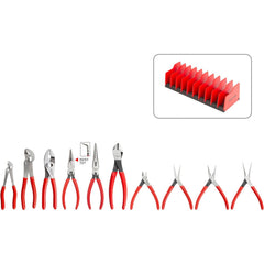 Plier Sets; Plier Type Included: Gripping, Cutting, Mini; Container Type: None; Handle Material: Non-Slip Grips; Includes: 10 pliers; Insulated: No; Tether Style: Not Tether Capable