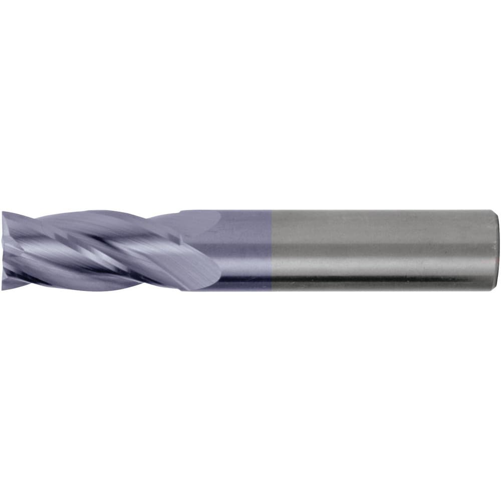 Square End Mill: 5/8" Dia, 3" LOC, 4 Flute, Solid Carbide