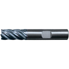 Corner Radius End Mill: 1" Dia, 3" LOC, 3.17 mm Radius, 5 Flute, Solid Carbide