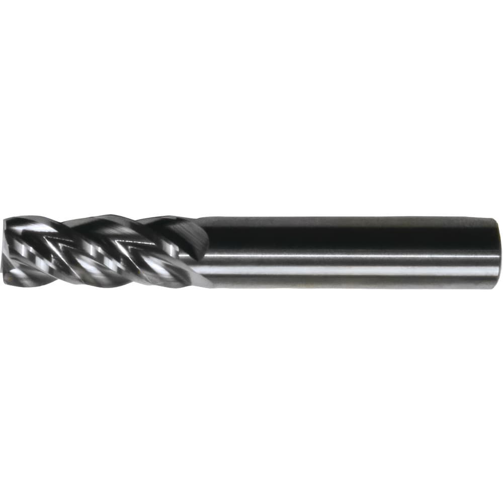 Corner Radius End Mill: 1" Dia, 1-1/2" LOC, 3.17 mm Radius, 4 Flute, Solid Carbide