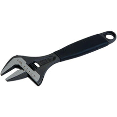 Adjustable Wrench: 8" OAL, 1-1/2" Jaw Capacity