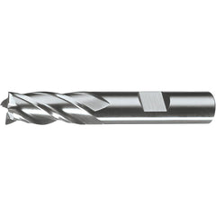 Square End Mill: 1-1/2" Dia, 1-3/8" LOC, 6 Flute, High Speed Steel