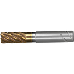 Corner Radius End Mill: 3/4" Dia, 1-1/2" LOC, 0.0300" Radius, 6 Flute, Solid Carbide