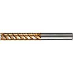 Corner Radius End Mill: 1" Dia, 5" LOC, 0.0300" Radius, 5 Flute, Solid Carbide