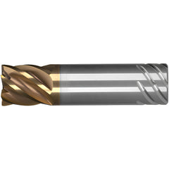 Corner Radius End Mill: 1" Dia, 2" LOC, 0.1200" Radius, 6 Flute, Solid Carbide